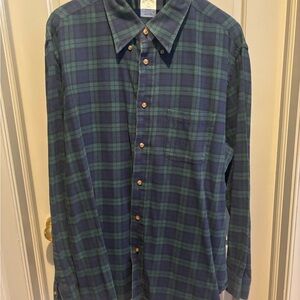 Brooks Brothers Navy and Green Plaid Shirt